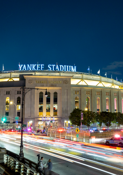 The exterior of Yankee Stadium™ during the evening